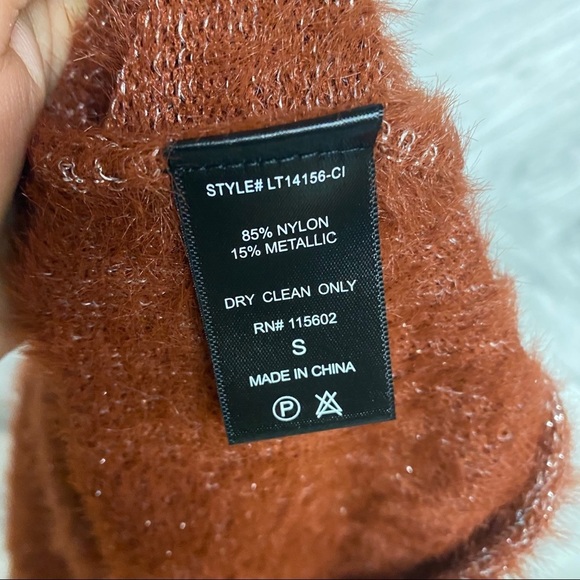 LUSH | Twist Knot Back Front/Sweater Cognac S NWT - Picture 6 of 6